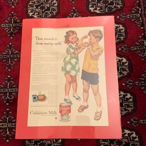 Vintage carnation ad - matted not framed